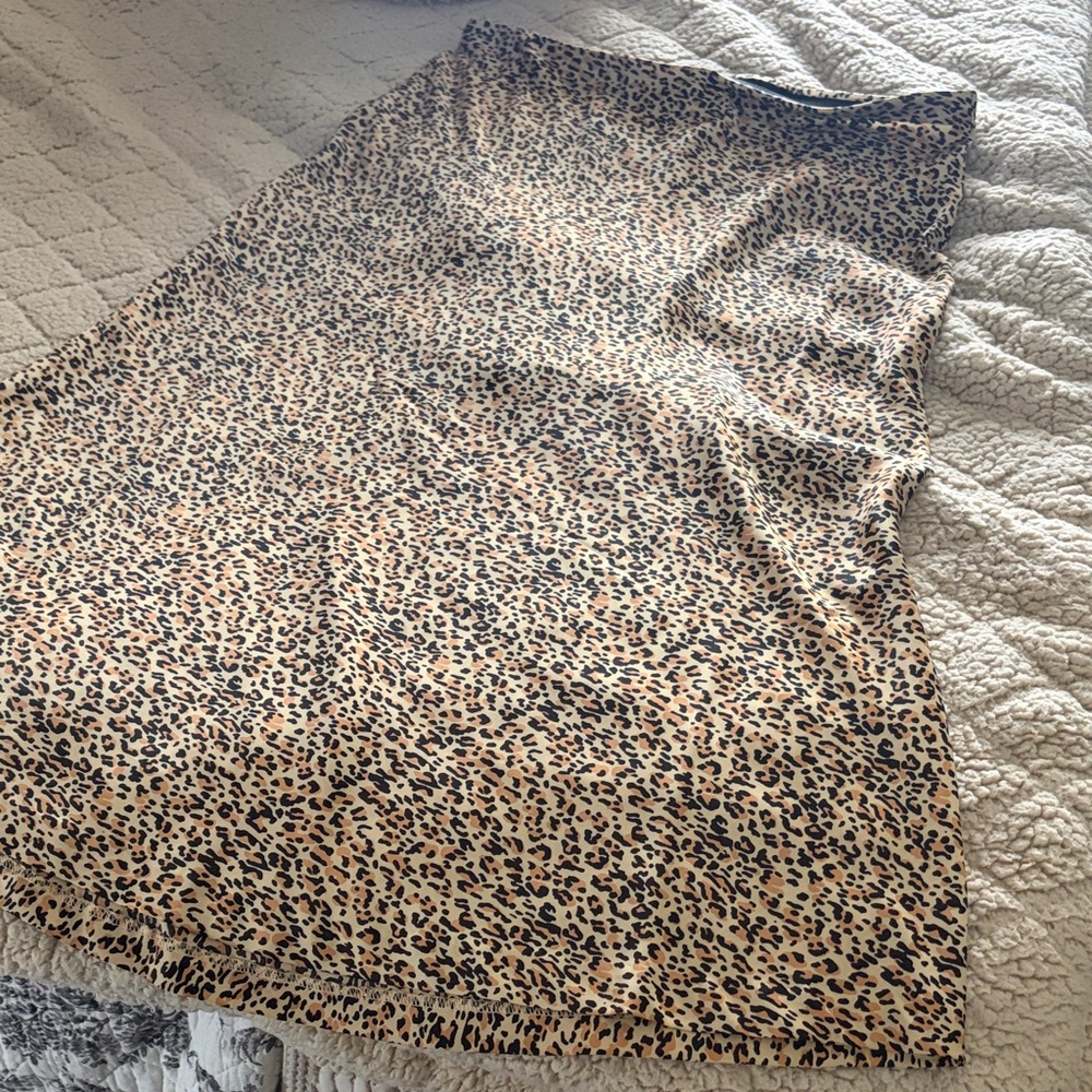 Chic Leopard Print A-Line Skirt